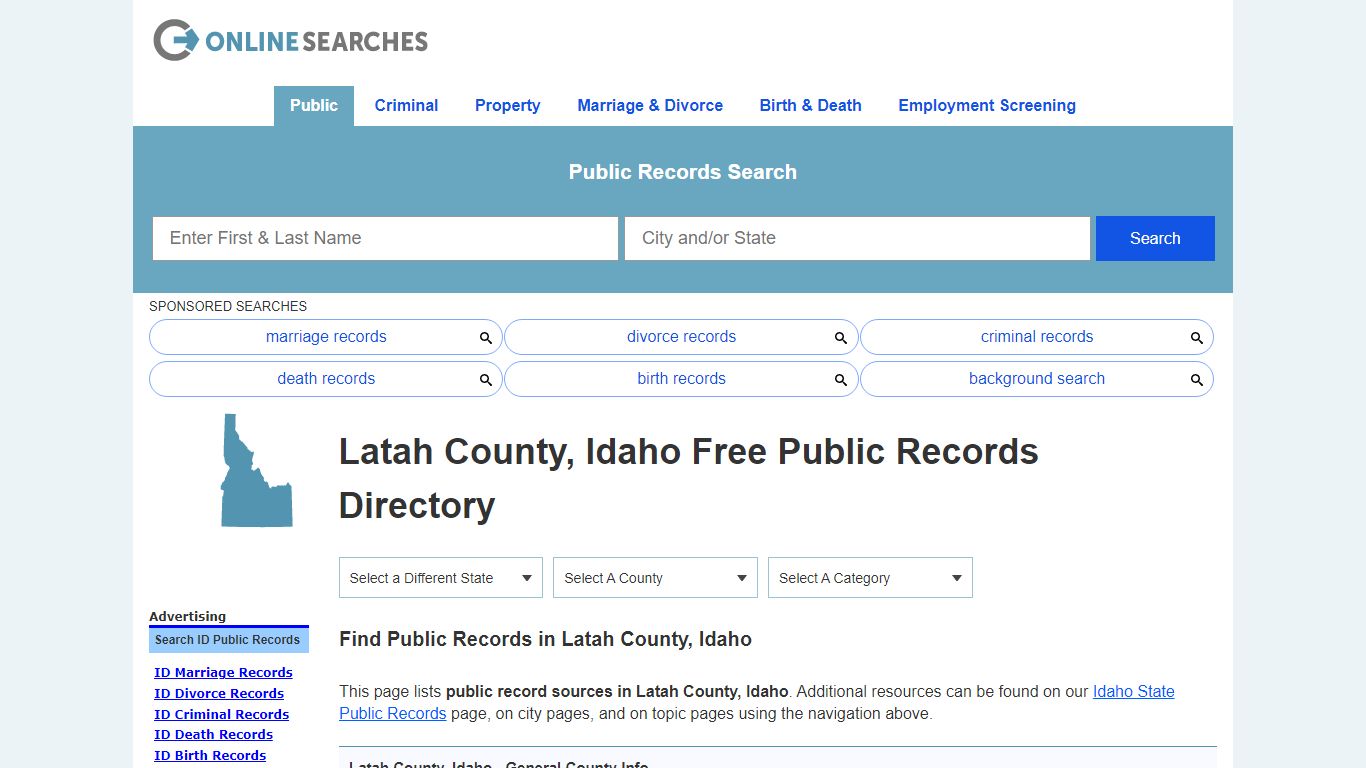 Latah County, Idaho Public Records Directory
