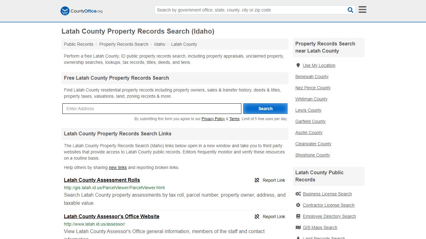 Latah County Property Records Search (Idaho) - County Office
